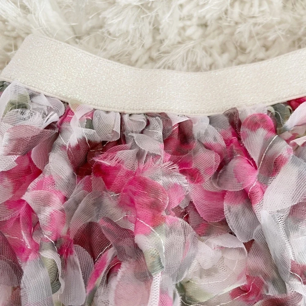 Girls texture floral skirt